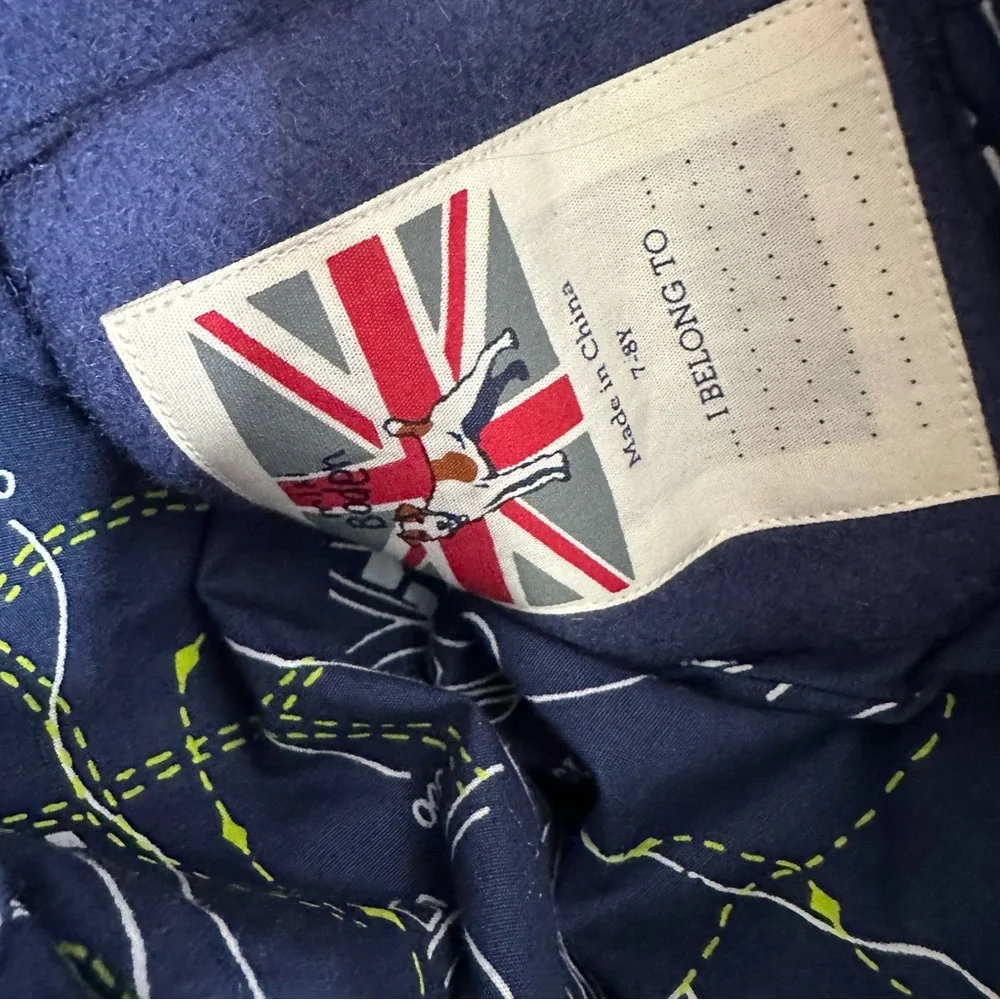 Mini Boden Blue Wool Blend Sport Coat 7-8